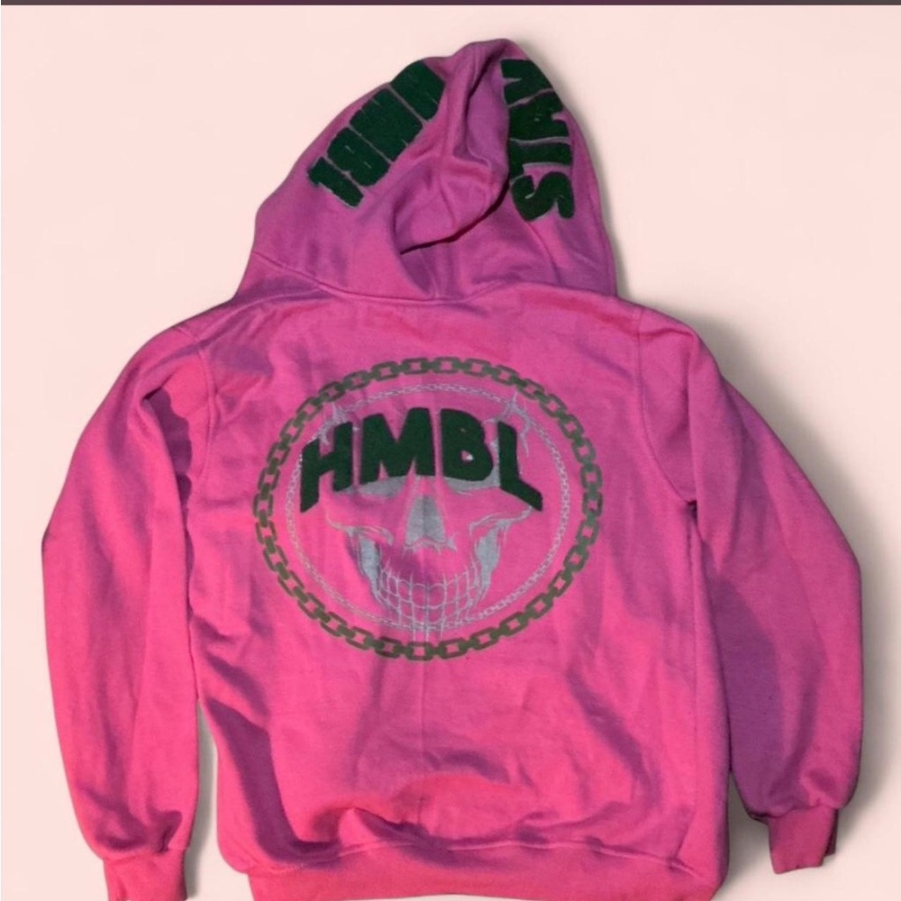 Pink HMBl Skull Graphic Hoodie